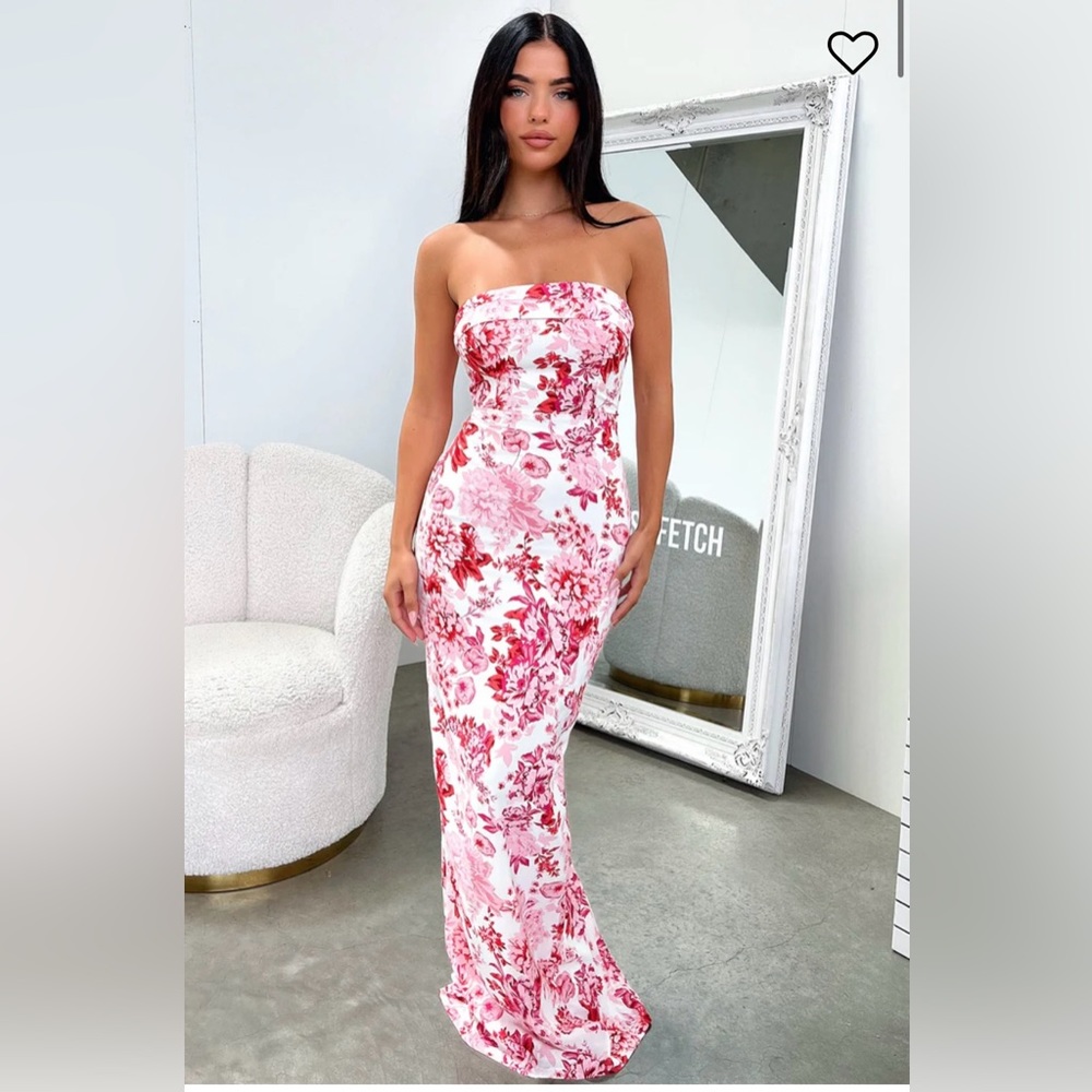 THATSOFETCH charms dress maxi - pink floral NWT.